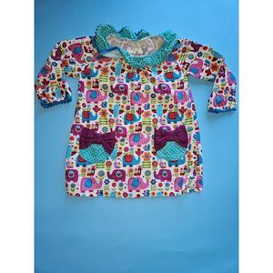 Rare Editions 24 mos girls corduroy dress with elephants